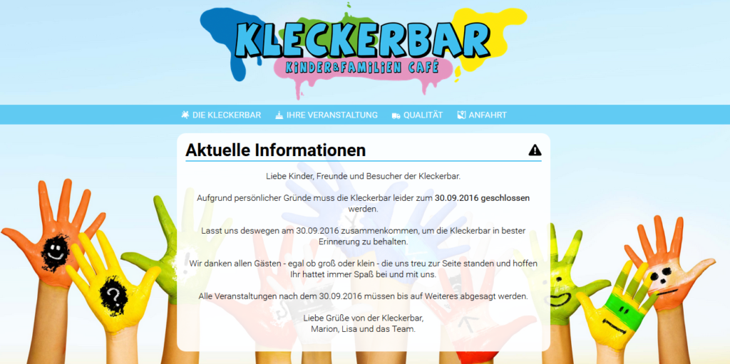 Abschied der Kleckerbar